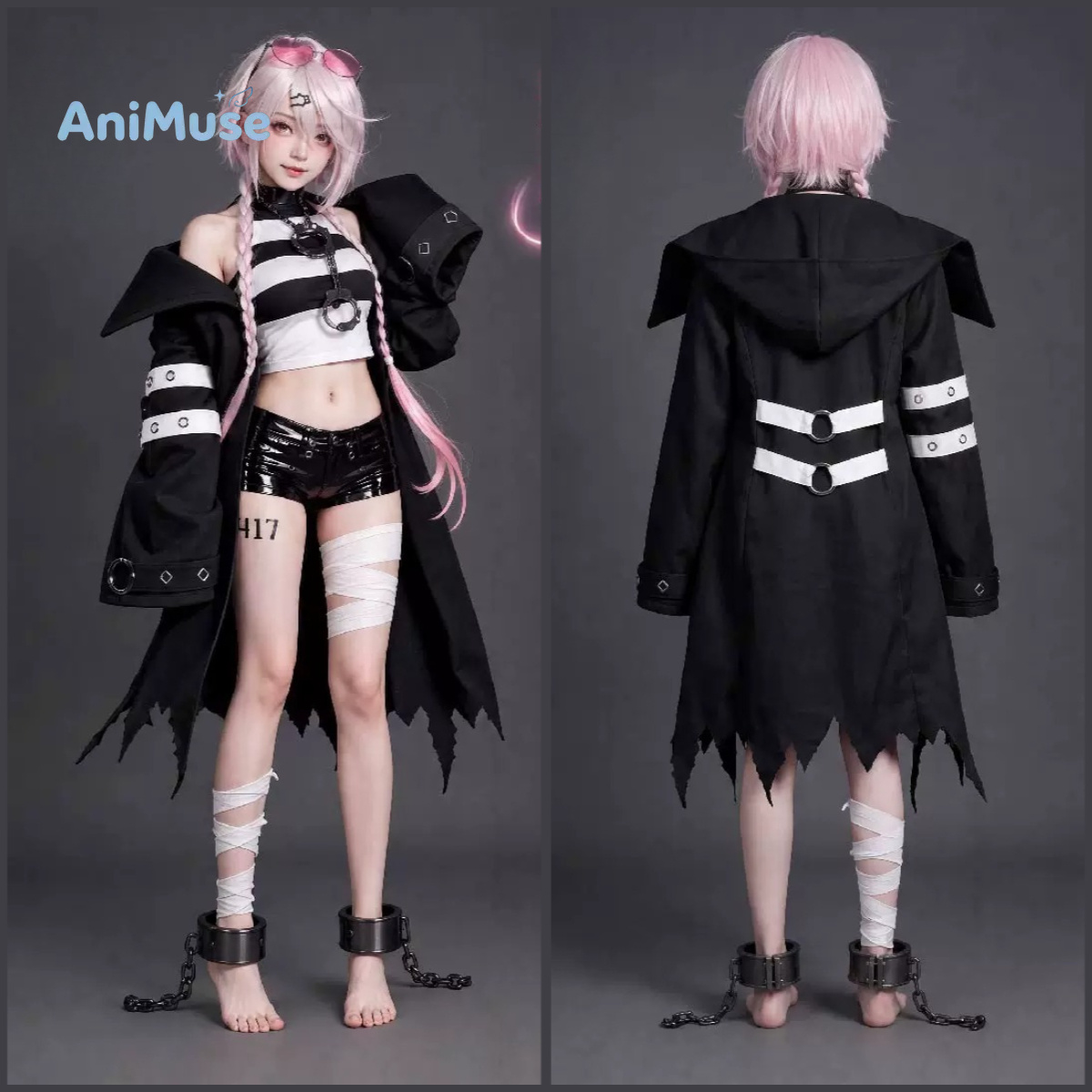 Cosplay Anime Black - Yuika Shiina Virtual YouTuber Cosplay Costume