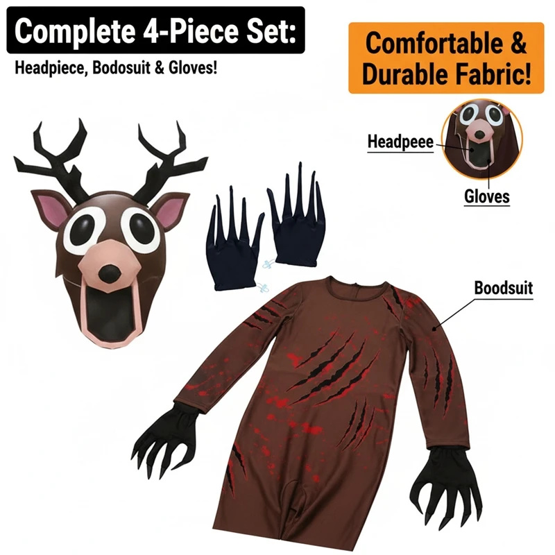 Scary Reindeer Costume for Kid - Anime Cosplay Outfit Ideas recension och pris