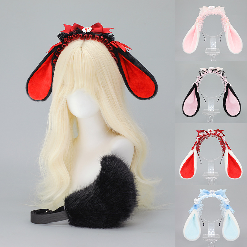 Lolita Rabbit Ear Headband Wom - Anime Cosplay Girl Photo recension och pris