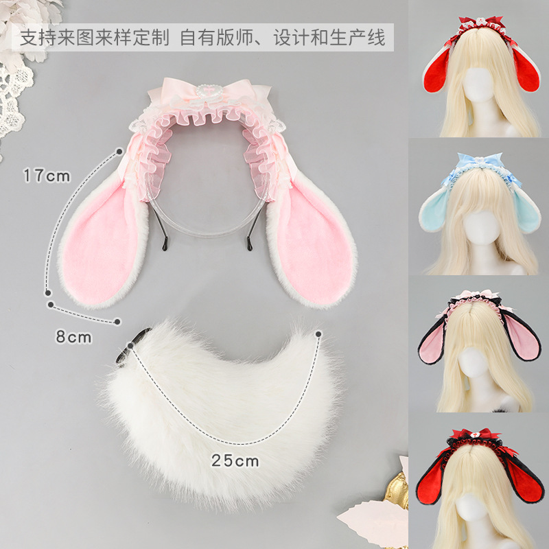 Lolita Rabbit Ear Headband Wom - Anime Cosplay Girl Photo recension och pris